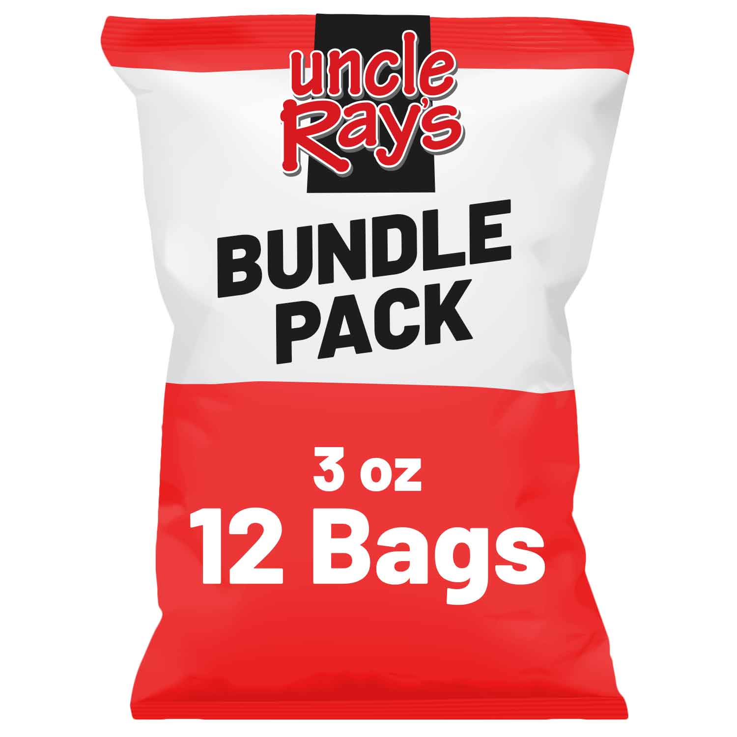 Uncle Ray's bundle pack of 12 bags, each 3 oz, on a white background