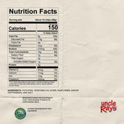 Nutrition facts label for Uncle Ray's Ripple chips.
