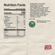 Nutrition facts label for Uncle Ray's Sour Cream & Onion chips.