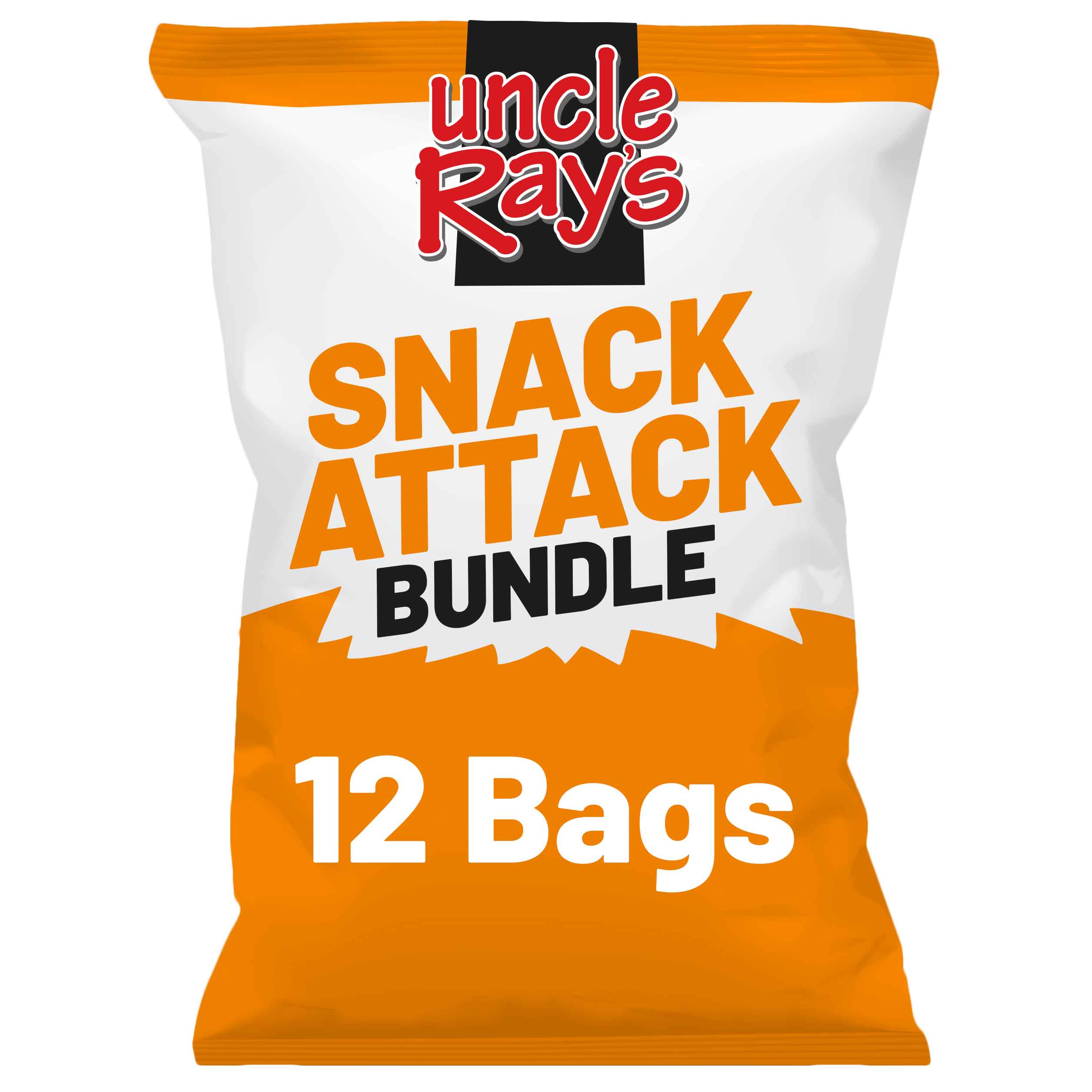 Uncle Ray's Snack Attack Bundle packaging with orange and white design.