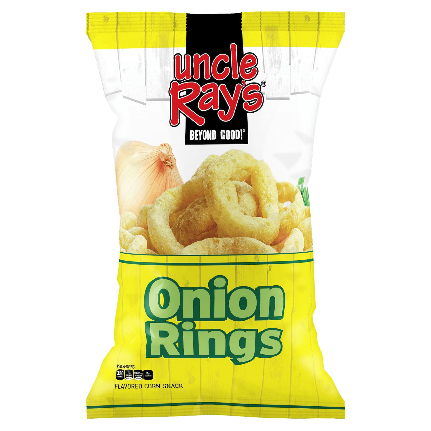 Bag of Uncle Ray's Onion Rings on a white background