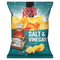 Bag of Uncle Ray's Salt & Vinegar flavored chips with a blue background